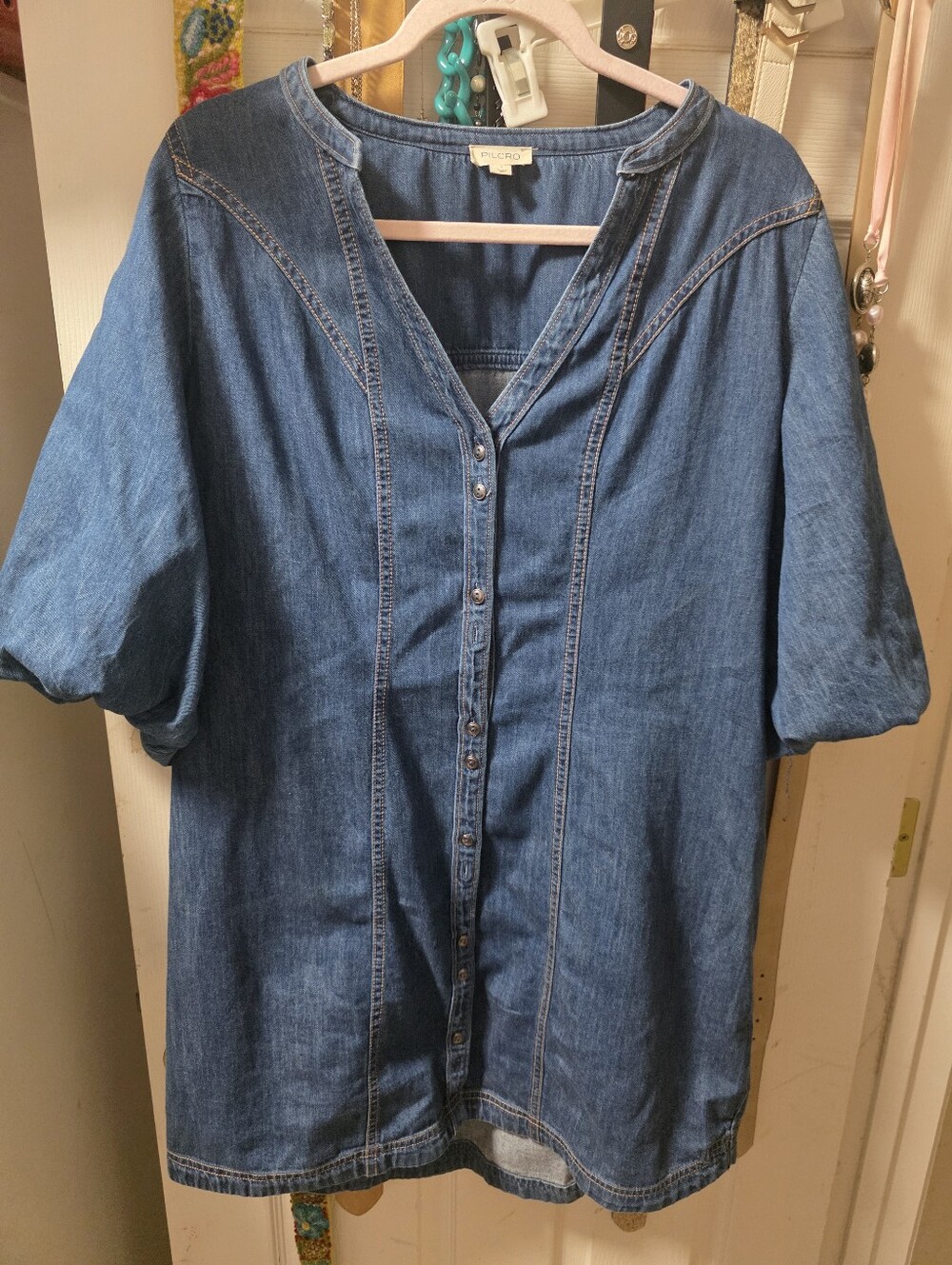 Pilcro Indigo Denim Button-Front Women's Top